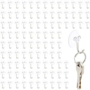 Juvale Mini Clear Suction Cup Hooks, 0.19 Inches (30 mm, 100 Pack)