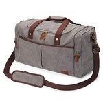 S-ZONE 65L Expandable Canvas Duffle Bag Travel Overnight Holdall Weekend Bag with Shoes Compartment Large Carry On Bag Tote Gym Bag for Men Women