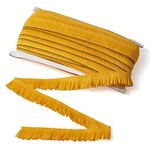 Craftdady Yellow Polyester Fringe Tassel Lace Trim 1 Inch x 82 Feet Chainette Fibre Fringe Trim for Sewing Quilting Clothes Accessories Lamp Shade Curtain Home Decoration