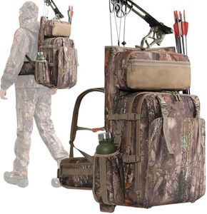 Bow Hunting Backpack 3.0 for Men, Saddle Camo backpack with Bow Holder, Compound Bow Hunting Bag for Saddle Hunting Deer and Elk