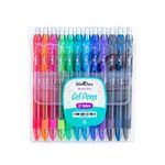 WallDeca Gel Ink Pens | Fine Point Tip (0.5mm), Assorted Rainbow Colors, 12 Count, Retractable | Made for Everyday Writing, Journals, Notes and Doodling