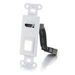 C2G/Cables to Go 39711 HDMI Pass Through with One Keystone, Insert Plate for Decorative Wall Plate - White