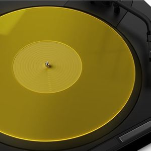 Turntable Mat Record Platter Slipmat: Acrylic Record Player Platter Vinyl Slip Mats for Turntables Antistatic Tighter & Defined Bass, Yellow