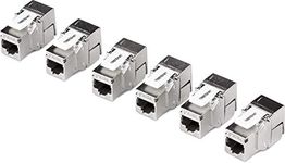 TRENDnet Shielded Cat6A Keystone Jack – 6-Pack, 180° Angle Termination, Color-Coded Labeling for T568A & T568B Wiring, TC-K06C6A