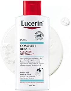 EUCERIN Complete Repair Body and Face Cleanser, Dry Skin Cleanser, Unscented Body Wash and Face Wash, pH-Balanced, Soap-Free, Non-Greasy, Dermatological Skin Care, 500mL