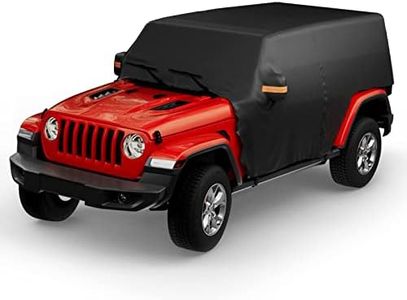 QMPARTS Water-Resistant Cab Cover Compatible with Wrangler JL Unlimited 4 Door All Weather Car Cover, Outdoor Snow Sun UV Rain Protection Cab Cover with Driver Door Zipper fits Wrangler JLU 2018-2024