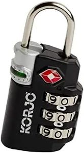 Korjo TSA Indicator Combination Lock, Travel Lock, Black