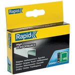 Rapid High-Performance Staples for Insulation, Thin Plastics, Cardboard and Carpets Flatwire No. 140, Leg Length 10mm, Staple Gun Staples, Galvanised Steel, 2000 Pieces, Boxed (11910731), Silver