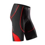 Santic Cycling Men's Shorts Biking Bicycle Bike Pants Half Pants 4D Coolmax Padded Red XL GENTING