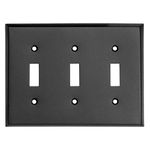 Ageless Iron Triple Toggle Wall Plate in Black Iron