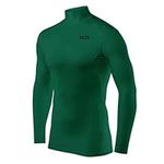 TCA Boys' HyperFusion Compression Base Layer Top Long Sleeve Under Shirt - Mock Neck - Cadmium Green Mock, 6-8 Years