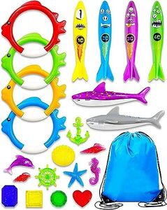 Pool Toys for Kids Ages 4-8, Swimming Pool Toys, Summer Underwater Pool Toys for Kids Ages 8-12, Training Diving Swim Toys, Diving Pool Toys Gift Set for Kids 22 Pcs (Tz-22 Pcs)