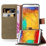 cadorabo Book Case works with Samsung Galaxy NOTE 3 in CAPPUCCINO BROWN - with Magnetic Closure, Stand Function and Card Slot - Wallet Etui Cover Pouch PU Leather Flip