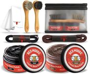 RED MOOSE 8pc Black and Brown Shoe/Boot Cleaning Kit – Polish, Brushes, Cloth, Case