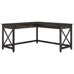 Bush Furniture Key West 60W Modern Farmhouse L Shaped Desk in Dark Gray Hickory | 60-Inch Corner Table for Home Office