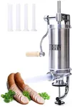 FSTAFAMY Vertical Sausage Stuffer with 4 Interchangeable Tubes, Stainless Steel Construction (2.5LBS VERTICAL)