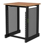 GearIT 12U Audio Rack With Flat Top for 19" Studio Gear, AV Equipment, Server Racks and More - Metal Construction, Oak Desktop Finish