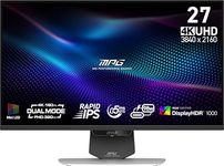MSI MPG 274URDFW E16M 27-inch 3840 x 2160 (UHD) Gaming Monitor, 160Hz, AMD Adaptive Sync, HDR Ready, HDMI, VGA Port, VESA Mountable, Tilt, 4-Side Slim Bezel, 0.5ms, White