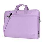 MOSISO 360 Protective Laptop Shoulder Bag Compatible with MacBook Air/Pro,13-13.3 inch Notebook,Compatible with MacBook Pro 14 2023-2021 A2779 M2 A2442 M1,Matching Color Sleeve with Belt,Light Purple