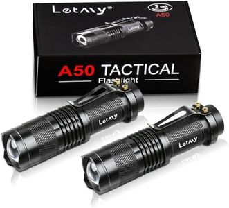 LETMY Tactical Flashlight, Super Bright LED Mini Flashlights with Belt Clip, Zoomable, 3 Modes, Waterproof - Best EDC Flashlight for Gift, Hiking, Camping, Hurricane & Power Outage (2 Pack)