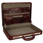 Da leather villa Leather-Briefcase Bag For Men Expandable Features High Security Italy Combo Number Lock 22 Liters Color (Brown)