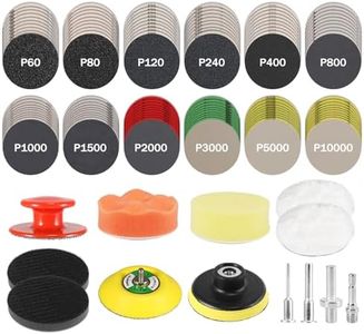 133 PCS Sanding Disc Drill Polishing Kit Sanding Attachment, 3 Inch Wet Dry Headlight Restoration Kit, Hook and Loop Sandpaper Buffing Pads with Rotary Tools