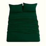 Ghooss Forest Green Full Sheets Extra Soft Bed Sheets Brushed Microfiber 1800 Sheets - Deep Pocket, Wrinkle & Fade Free - 4 Piece-Forest Green,Full