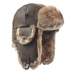 Janey&Rubbins Russian Soviet Ushanka Cossack Aviator Bomber Hat Winter Fur Earflap Cap (Trapper/Brown/Size L)