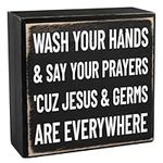 Bathroom Humor Wood Box Sign Farmho