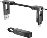 CHAFON Multi Charging Cable Short,Travel Portable Magnetic Keyring 5 in 1 USB Charger Data Cord,PD 60W USB A/C to Type C/Lightning/Micro Connectors for iPhone iPad MacBook Samsung, 6.3in