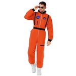 Morph Orange Astronaut Costume Men, Mens Astronaut Costume, Adult Astronaut Costume, NASA Costume Adult, XL