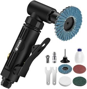 EYPINS Amoladora Neumática Negro Esmerilado, Amoladora de Ángulo de Aire Comprimido de 1/4", Molinillo de Ángulo de Aire, con Disco de Arena para Molienda de Contorno, Pulido, Fresado