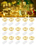 BROTOU 15 PCS LED String Lights, 7FT 20 LED Fairy Lights Battery Operated, Copper Wire Light for Home Garden Wedding Party Christmas (Warm Yellow)