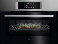 AEG 7000 Series Integrated Built-In Combi Microwave Oven, 44 L Capacity, OK6NK40PM, AirFry, 1000 W Microwave, True Fan Cooking and Grill 30–230°C, Stainless Steel