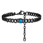 Thick Ankle Bracelet December Birthstone Foot Jewelry Black Anklet For Women Men