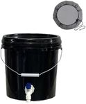 Portable Rain Barrel Water 2.6 gallon Rain Barrel Water Catcher Container with spigots an Rain Barrel Screen (Black)