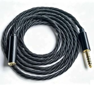 Fezzlo 4.4mm Male to 4.4mm Female Balanced Portable Headphone Adapter Extension Cable,Soft Cotton Yarn Cover 4-Strand OCC German Copper AUX Cord for Audio Players with 4.4 Ports 4.9ft