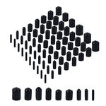 Aleric 163pcs Rubber End Caps,Round Bolt Covers Caps,Vinyl End Caps Screw Thread Protectors,Rubber Screw Covers Bolt Caps for Metal Tube Rod Bolt in Size 2mm 3mm 4.5mm 6mm 7mm 8mm 9mm 12mm 20mm(Black)