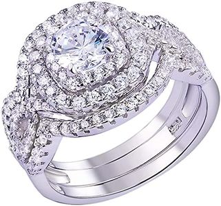 Newshe Jewellery Engagement Rings AAAAA Cz Wedding Sets for Women 925 Sterling Silver 3pcs 2.3Ct White Size 7