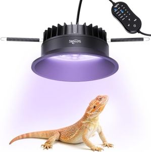 UVB UVA Light for Reptiles, Reptile LED Light Fixture with Timer & Dimming for Bearded Dragon, Geckos, Turtle, Chameleon, Lizard, Snake, UVB Lamp 6W Adjustable Brightness for Desert Tropical Reptiles