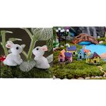 Chocozone Rabbit Miniatures (2.5 cm, Multicolour) Pack of 4 House Miniatures Garden Décor Decoration Gifts for Home