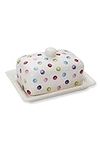 Cooksmart British Designed Ceramic Butter Dish with Lid | Large Butter Dish for All Types of Kitchens | Butter Dishes for All Sizes of Butter - Spotty Dotty