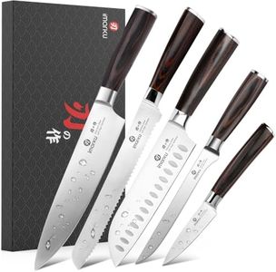 imarku 5PCS Kitchen Knife Set, Japanese Knife Set with Pakkawood Handle