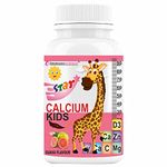 Immunescience Calcium For Kids With Vitamin D3 (Vit d), Magnesium, Zinc, Vitamin C, L lysine Multivitamin Supplement For Strong Bone, Teeth, Immunity, Growth And Development- 60 Sugar Free Tablets