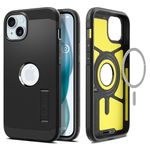 Spigen Tough Armor Magfit Back Cover Case Compatible with iPhone 15 (TPU + Poly Carbonate | Black)