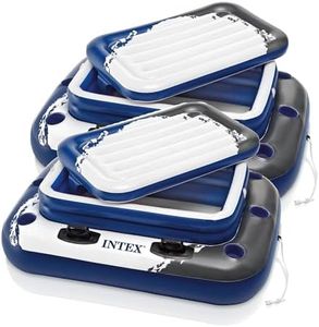 Intex Inflatable Mega Chill II 72 Can Beverage Cooler Float with Lid, 2 Pack