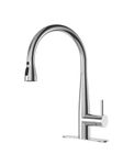 PureTap Brone Pull Out Kitchen Faucet, 20-Inch High Arc, Kitchen Sink Faucets with Pull Down Sprayer (Brushed Nickel)