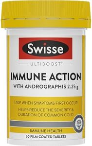 Swisse Ultiboost Immune Action with Andrographis to Help Reduce Common Cold Symptoms - 60 Tablets