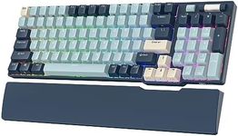 RK ROYAL KLUDGE RK96 RGB Limited Ed, 90% 96 Keys Wireless Triple Mode BT5.0/2.4G/USB-C Hot Swappable Mechanical Keyboard w/Software Support & Massive Battery, RK Yellow Switch, Forest Blue