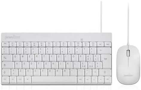 Perixx PERIDUO-212 Set Mouse e Mini Tastiera USB Cablata ‎per Windows, Tasti Scelta Rapida e Multimediali, Layout Italiano QWERTY, Bianco